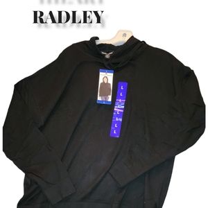 Hilary Radley Long Sleeve Hooded Sweatshirt Black Size Large Reg Fit NWT